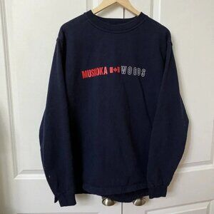 Muskoka Woods Liberty Clothing Navy Blue Sweatshirt Medium